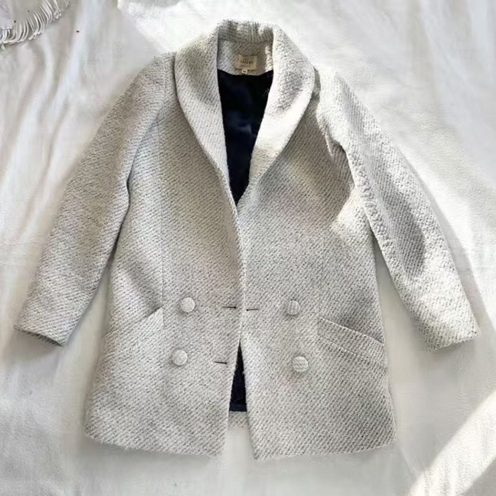 Sezane Cream Pea Coat